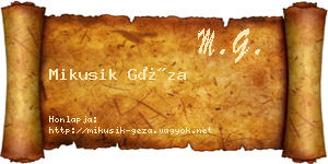 Mikusik Géza névjegykártya