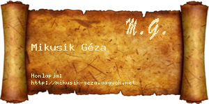 Mikusik Géza névjegykártya