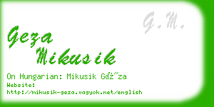 geza mikusik business card